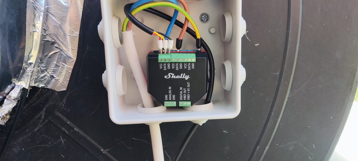 Módulo Shelly para controlo de termoacumulador exterior